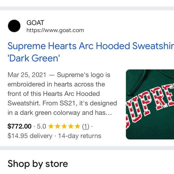 Supreme Hearts Arc Green Hoodie - Picture 12 of 12